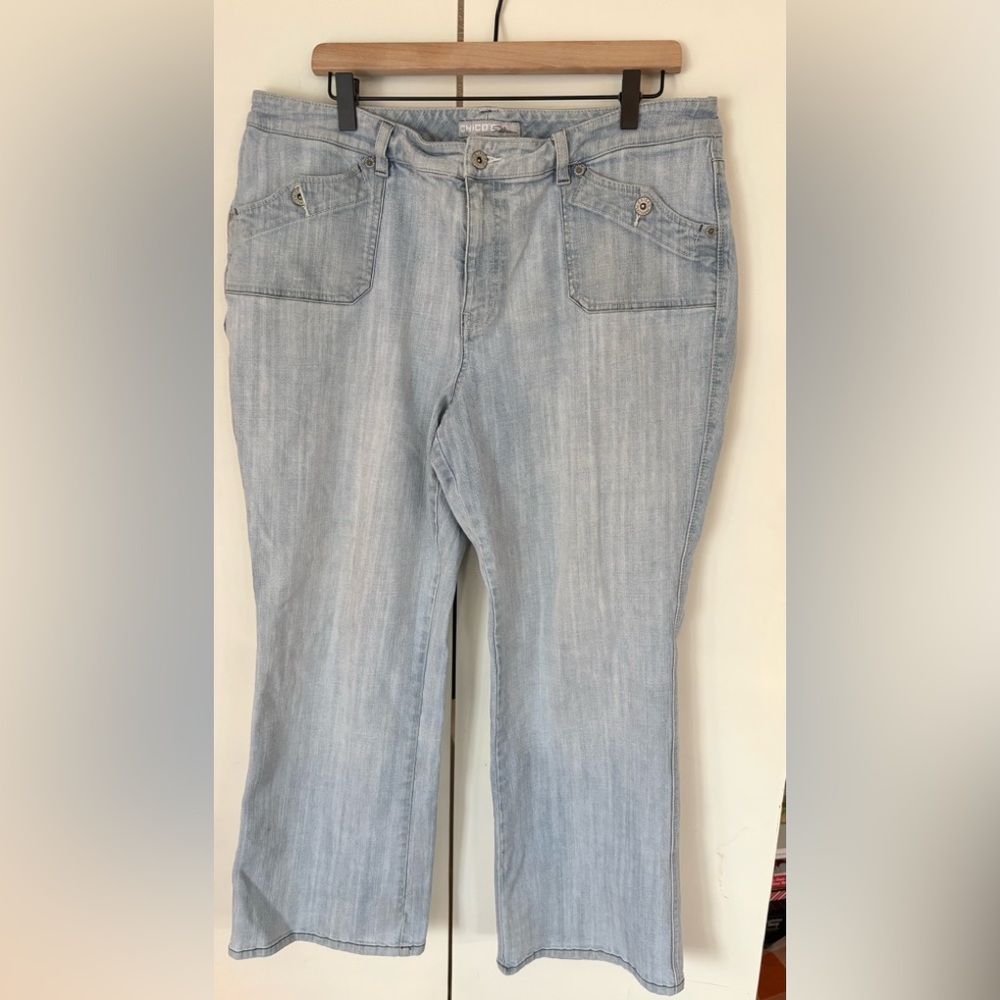 Chico's Light blue wide leg Jeans XL